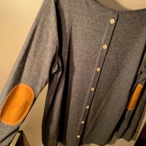 Gray sweater with buttons on back